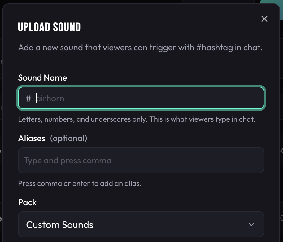 Add Sound Modal